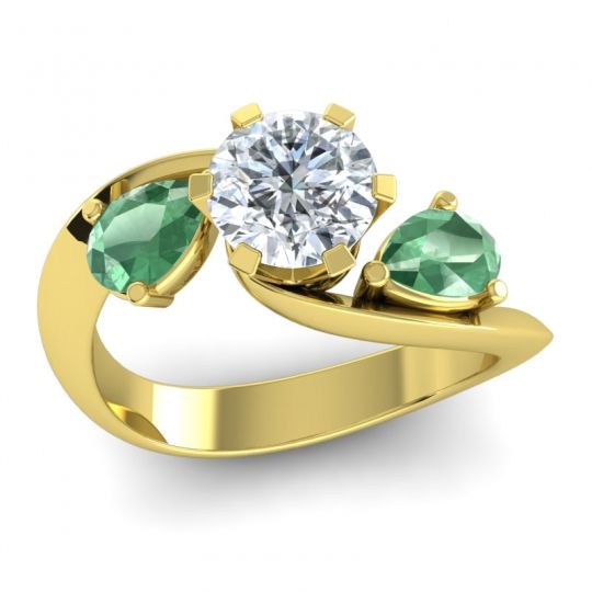 Three Stone Bypass Bhramati Ring