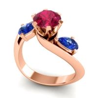 Three Stone Bypass Bhramati Ring