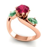 Three Stone Bypass Bhramati Ring