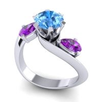 Three Stone Bypass Bhramati Ring