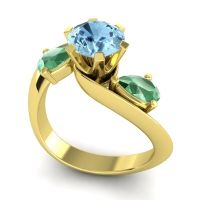 Three Stone Bypass Bhramati Ring