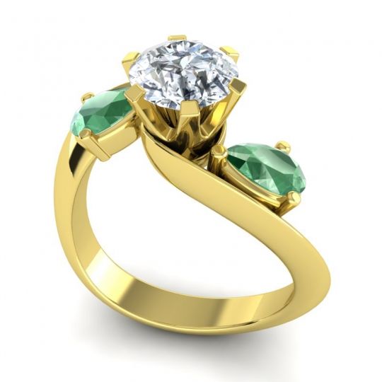 Three Stone Bypass Bhramati Ring