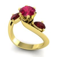 Three Stone Bypass Bhramati Ring