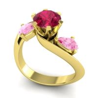 Three Stone Bypass Bhramati Ring