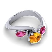 Three Stone Bypass Bhramati Ring