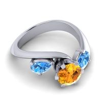 Three Stone Bypass Bhramati Ring