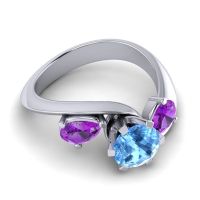 Three Stone Bypass Bhramati Ring