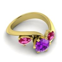 Three Stone Bypass Bhramati Ring
