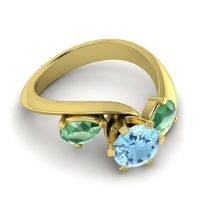 Three Stone Bypass Bhramati Ring