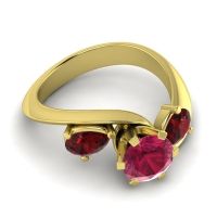 Three Stone Bypass Bhramati Ring