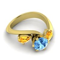 Three Stone Bypass Bhramati Ring