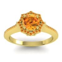 Ornate Halo Pave Taraka Ring