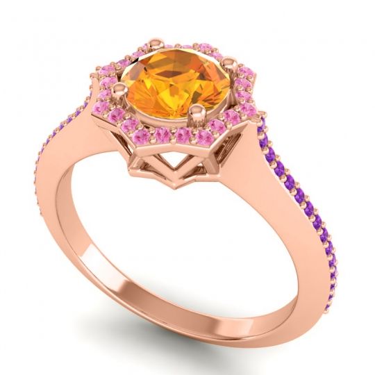 Ornate Halo Pave Taraka Ring