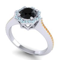 Ornate Halo Pave Taraka Ring