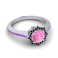 Ornate Halo Pave Taraka Ring