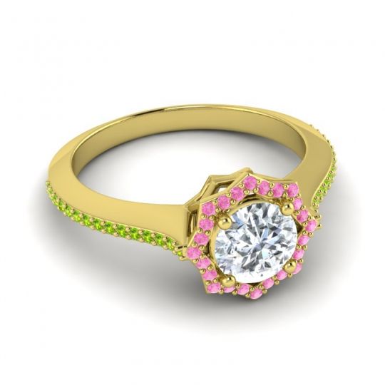 Ornate Halo Pave Taraka Ring