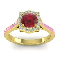 Ornate Halo Pave Surya Ring