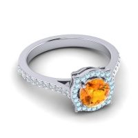 Ornate Halo Pave Surya Ring
