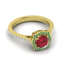 Ornate Halo Pave Surya Ring