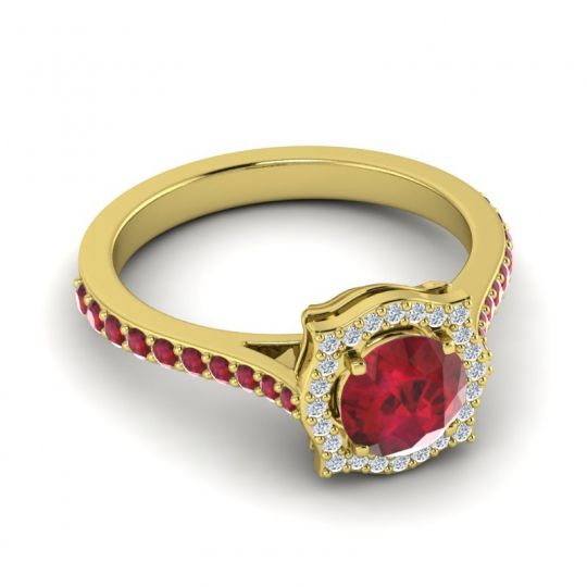 Ornate Halo Pave Surya Ring