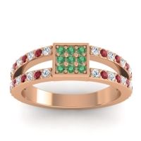 Simple Pave Square Peta Ring