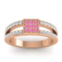 Simple Pave Square Peta Ring