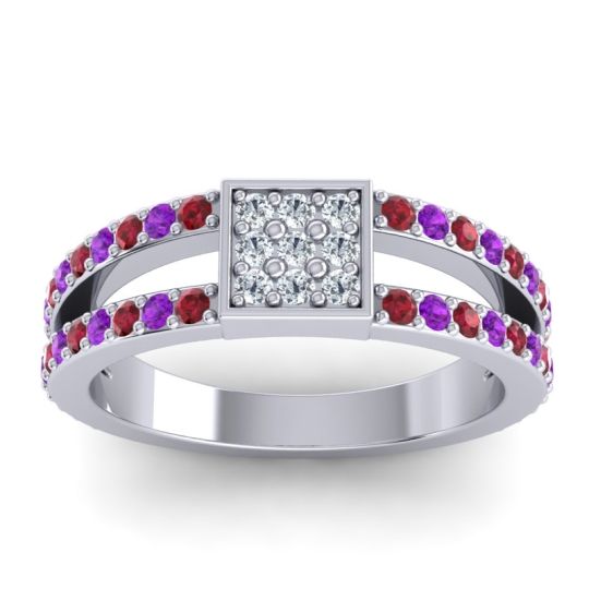 Simple Pave Square Peta Ring