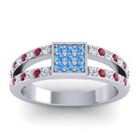Simple Pave Square Peta Ring