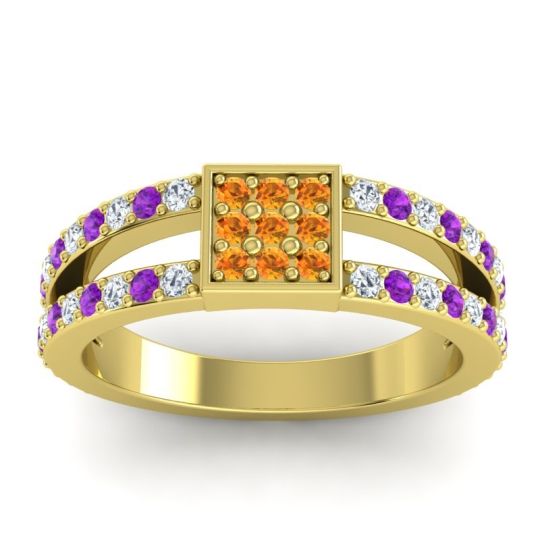 Simple Pave Square Peta Ring