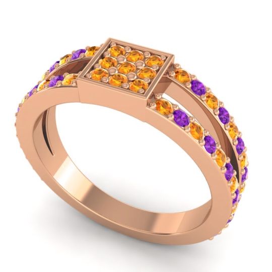 Simple Pave Square Peta Ring