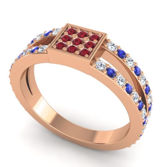 Simple Pave Square Peta Ring