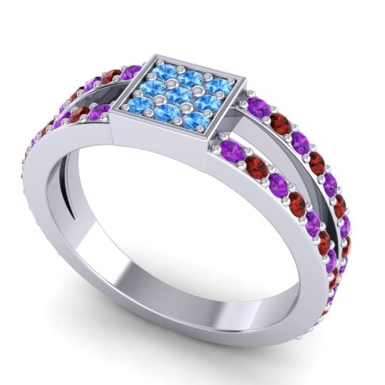 Simple Pave Square Peta Ring