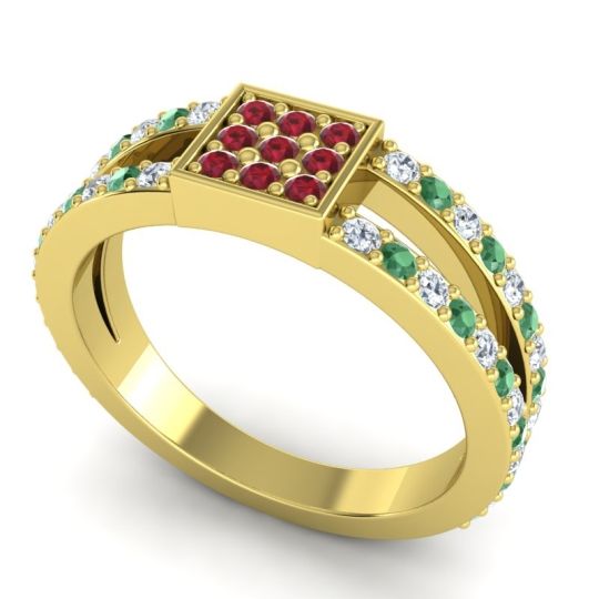 Simple Pave Square Peta Ring