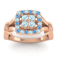 Aquamarine Fashion Ring In 14K Rose Gold With Swiss Blue Topaz – Pattaka Simple Ring