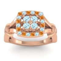 Aquamarine Fashion Ring In 14K Rose Gold With Citrine – Pattaka Simple Ring
