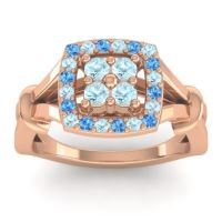 Aquamarine Fashion Ring In 14K Rose Gold With Swiss Blue Topaz – Pattaka Simple Ring