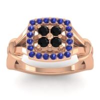 Black Onyx Fashion Ring In 14K Rose Gold With Blue Sapphire – Pattaka Simple Ring