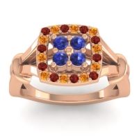 Blue Sapphire Fashion Ring In 14K Rose Gold With Garnet And Citrine – Pattaka Simple Ring