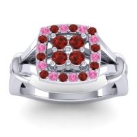 Garnet Fashion Ring In 14k White Gold With Pink Tourmaline – Pattaka Simple Ring