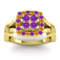 Amethyst Fashion Ring In 14k Yellow Gold With Citrine – Pattaka Simple Ring