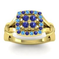 Blue Sapphire Fashion Ring In 14k Yellow Gold With Swiss Blue Topaz – Pattaka Simple Ring