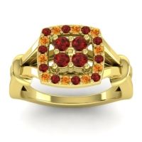 Garnet Fashion Ring In 14k Yellow Gold With Citrine – Pattaka Simple Ring