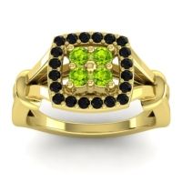 Peridot Fashion Ring In 14k Yellow Gold With Black Onyx – Pattaka Simple Ring