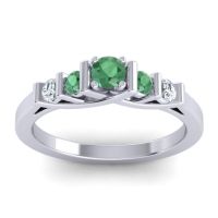 Emerald Fashion Ring In 14k White Gold With Diamond – Sapallava Dainty Ring