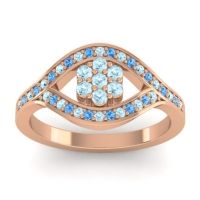 Aquamarine Fashion Ring In 14K Rose Gold With Swiss Blue Topaz – Siktha Simple Ring
