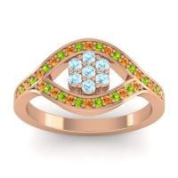 Aquamarine Fashion Ring In 14K Rose Gold With Citrine And Peridot – Siktha Simple Ring