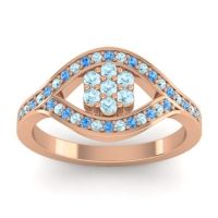 Aquamarine Fashion Ring In 14K Rose Gold With Swiss Blue Topaz – Siktha Simple Ring