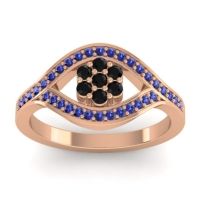 Black Onyx Fashion Ring In 14K Rose Gold With Blue Sapphire – Siktha Simple Ring