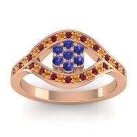 Blue Sapphire Fashion Ring In 14K Rose Gold With Garnet And Citrine – Siktha Simple Ring