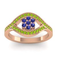 Blue Sapphire Fashion Ring In 14K Rose Gold With Peridot – Siktha Simple Ring